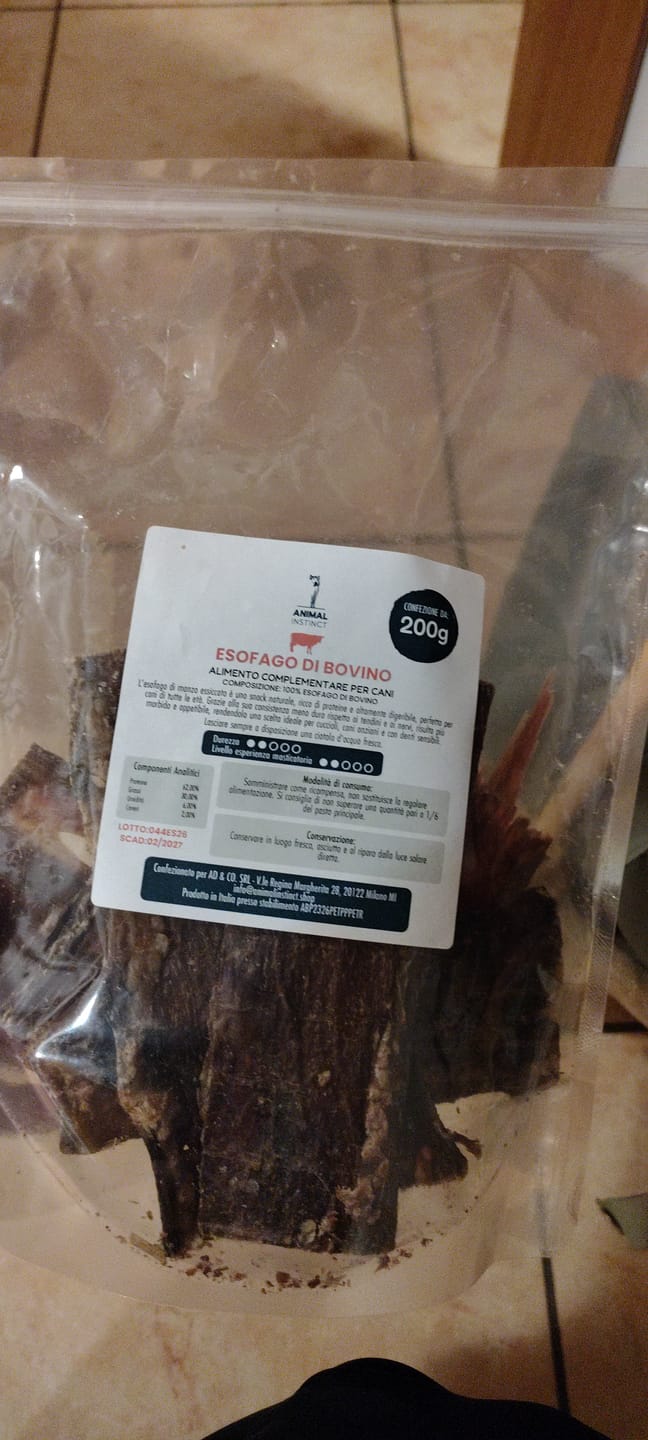Customer photo review of Esofago di Manzo (200 g)