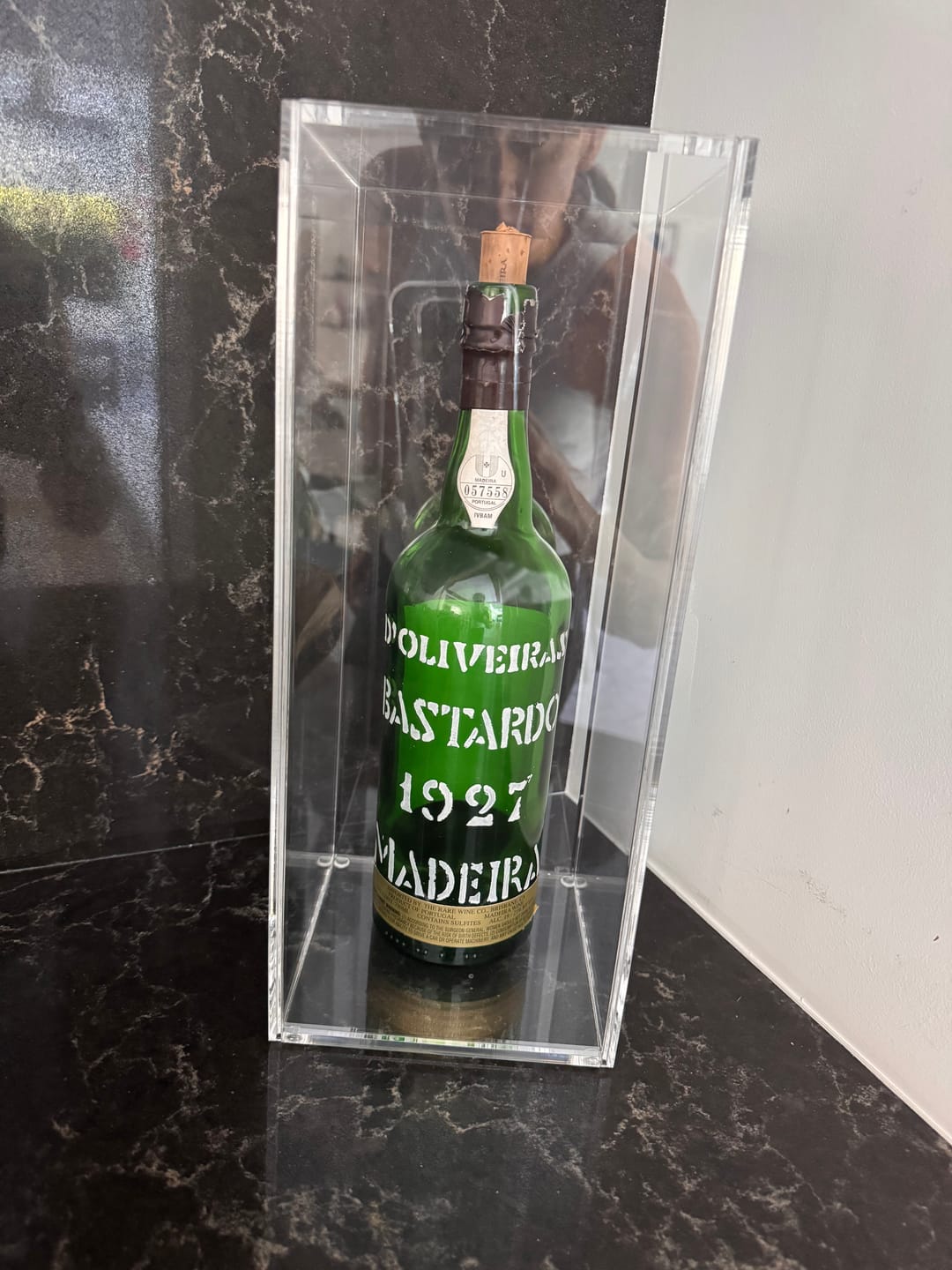 Customer photo review of Acrylic Wine Bottle Display Case – Better Display Cases (A017, A078 & A120)