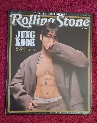 Customer's copy of the Rolling Stone Korea magazine with Jungkook on the cover, still in its plastic packaging.
