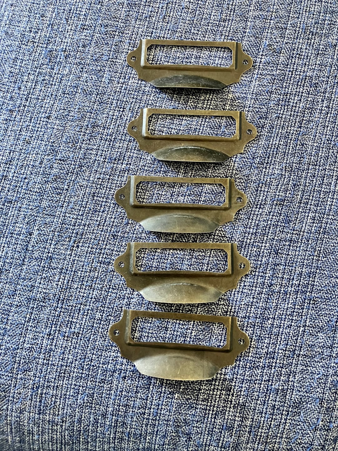 Customer photo review of Card / Label holder drawer handle pull 90mm x 40mm Bronze