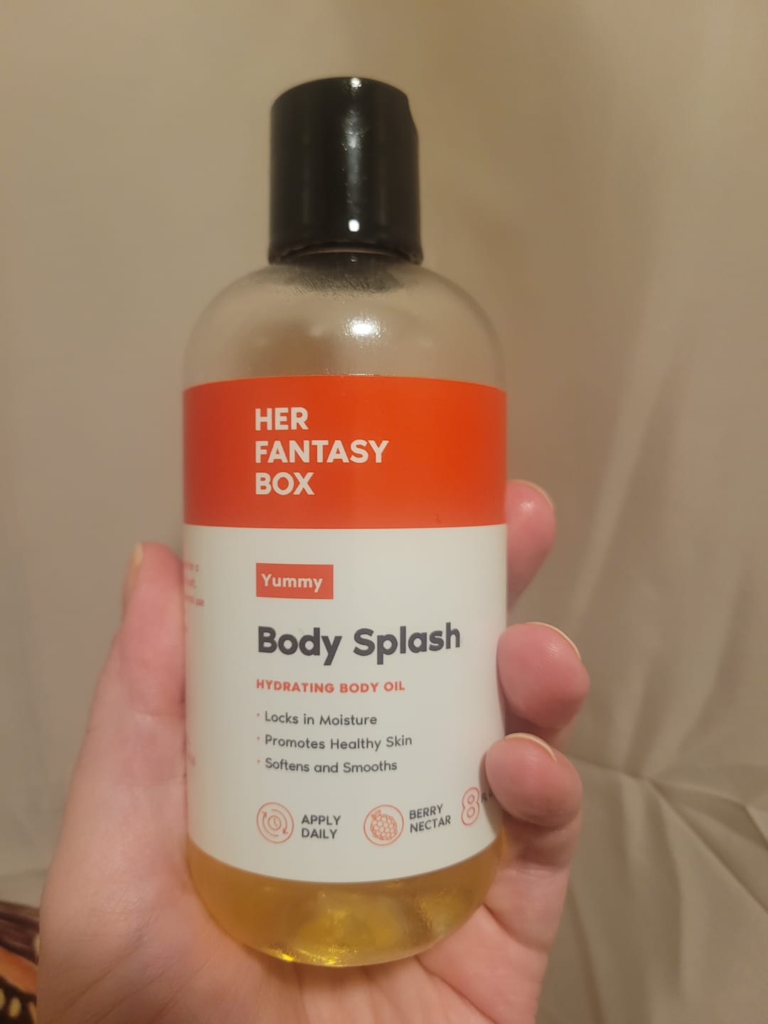 Customer photo review of Body Splash - Skin Smoothing Body Oil  (Yummy)