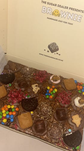 Customer photo review of Mega mixed assortment chocolate brownie