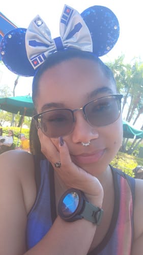 Customer photo review of Blue Robot Mickey Ears