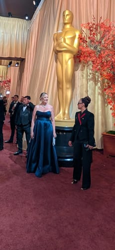 Customer photo review of Duchess Strapless Cowl Gown by Bariano - RENTAL
