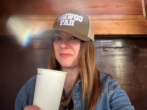 Customer photo review of 'Cowboy Hat' Yupoong Trucker Cap