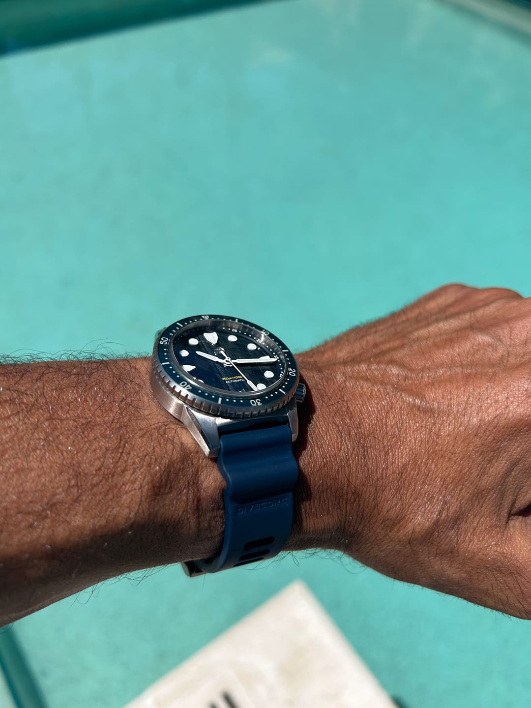 Customer photo review of Divecore - American FKM - FKM Rubber HP Professional Diving Watch Strap - Navy Blue