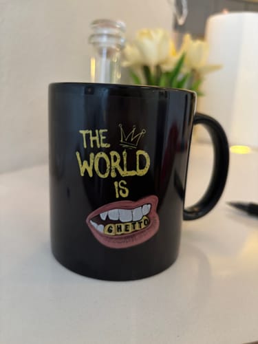 Customer photo review of The World Is Ghetto Mug