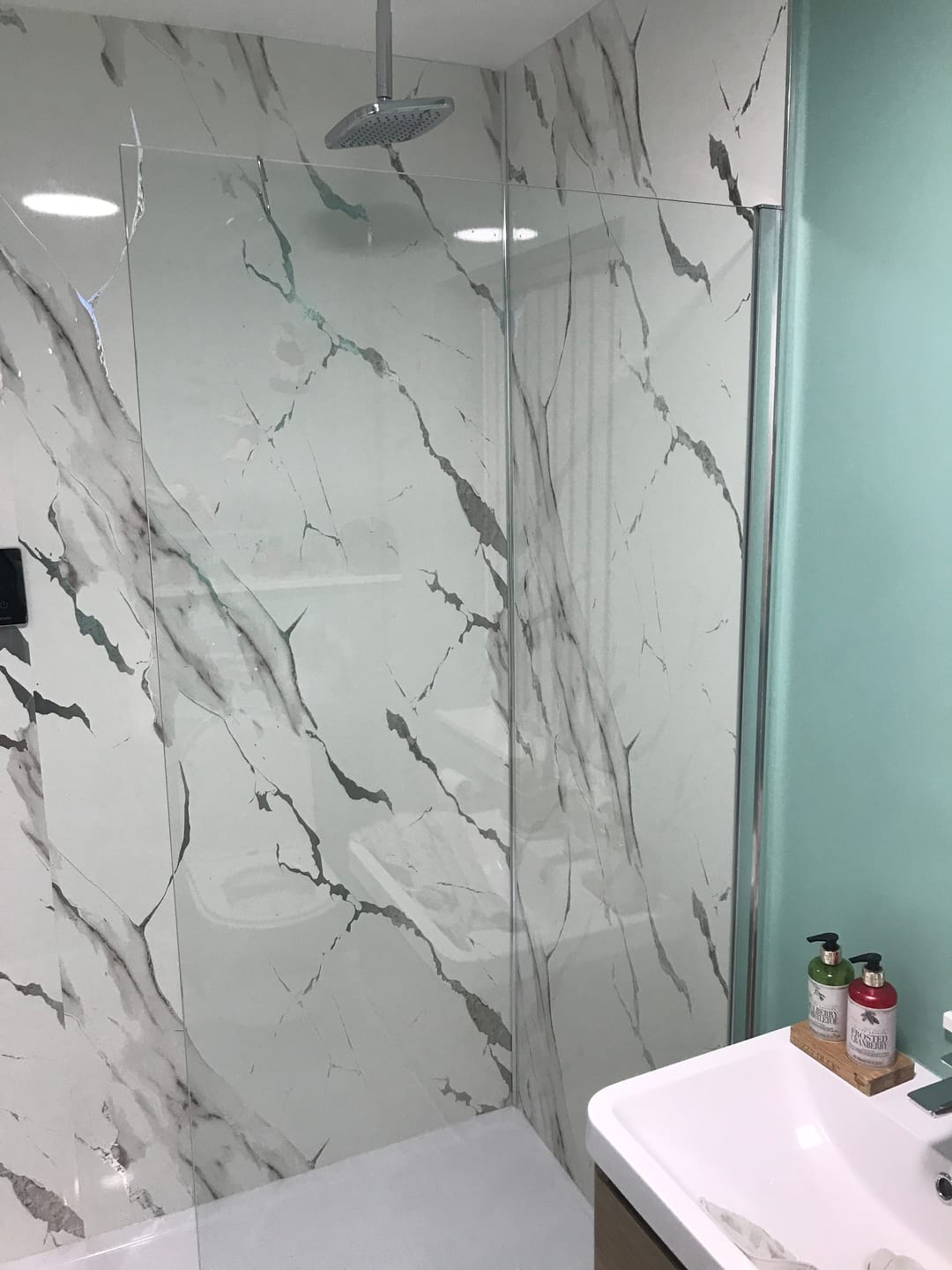 Customer photo review of 10mm Silvara Marble Gloss Shower Panel 1M x 2.4M