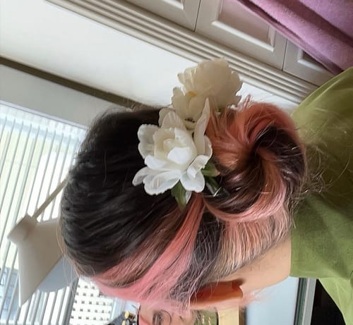 Customer photo review of Juan Hua 绢花 Silk Flower Variety Hair Clips
