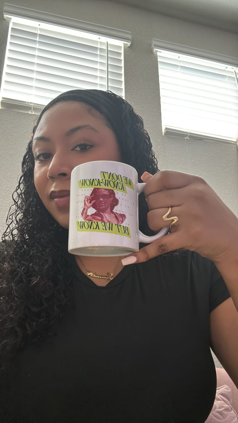 Customer photo review of We Know Neon Mug