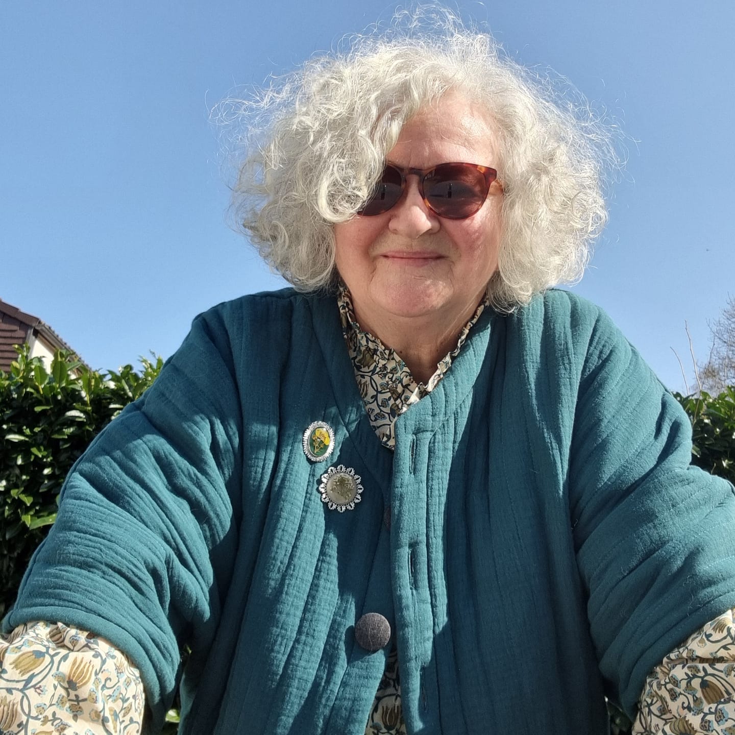 Customer photo review of Veste kimono Yoko - double gaze de coton matelassé colvert