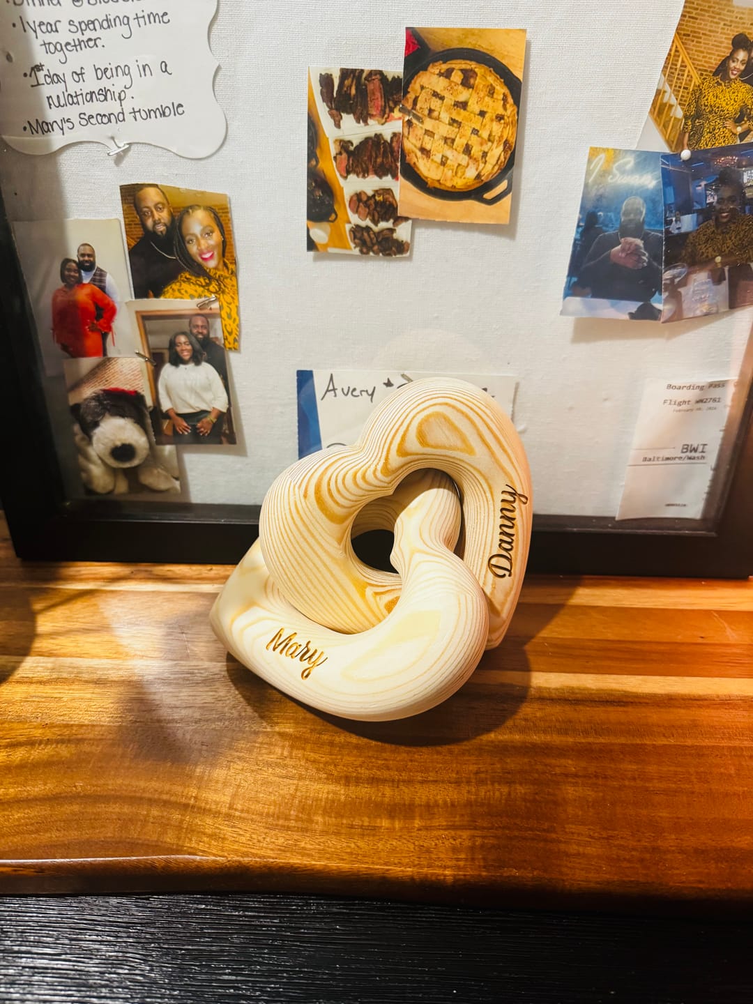 Customer photo review of Romantic Couple - Personalized Infinity Heart Sculpture