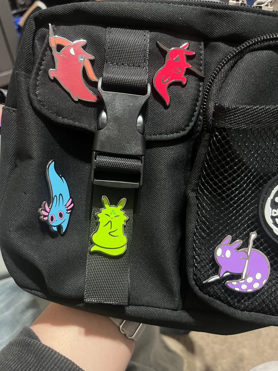 Customer photo review of Rain World - Saint Slugcat Pin