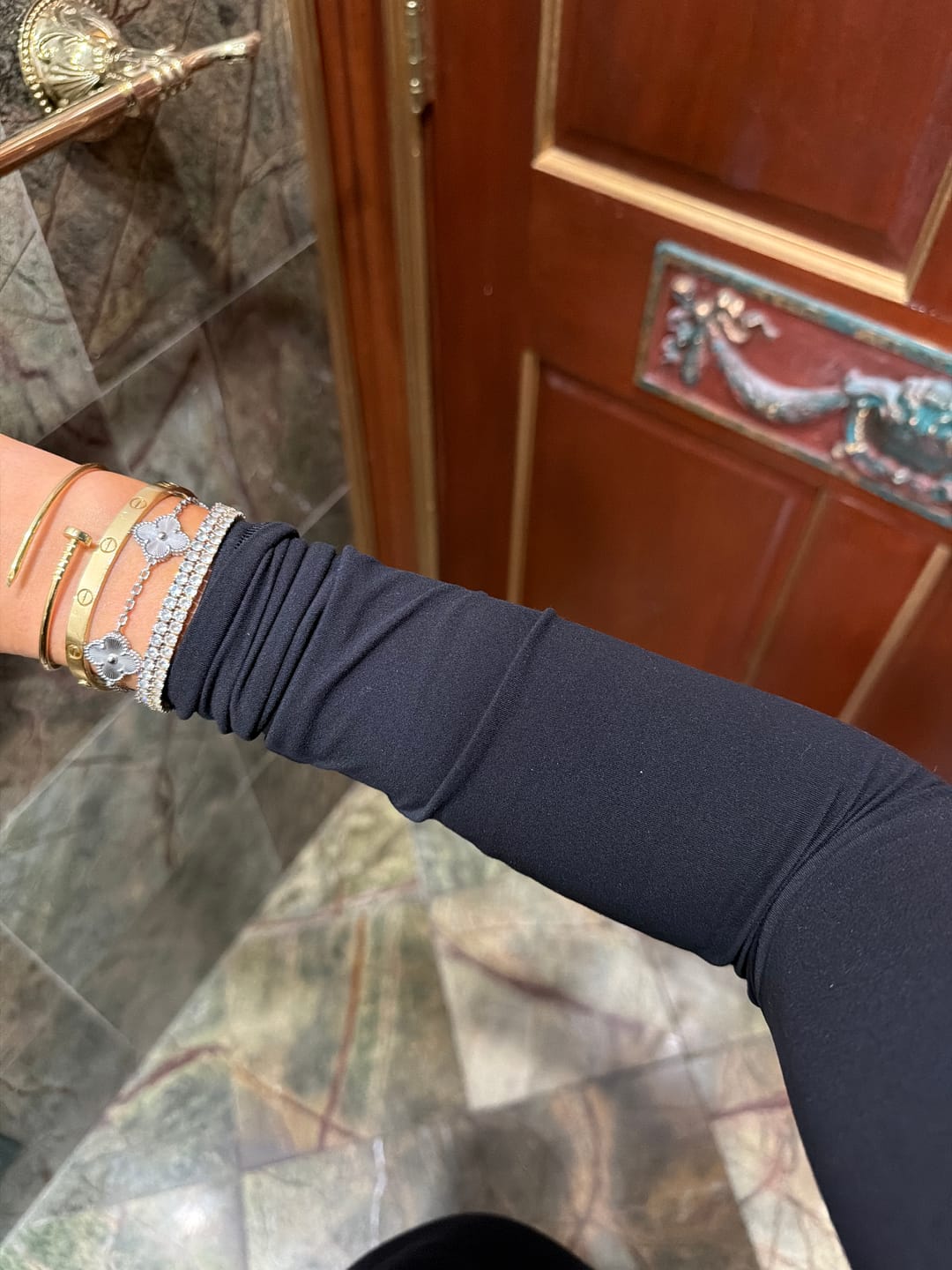 Customer photo review of 925 Silver, Lucky Clover Leaf Bracelet, 18K Gold Plated