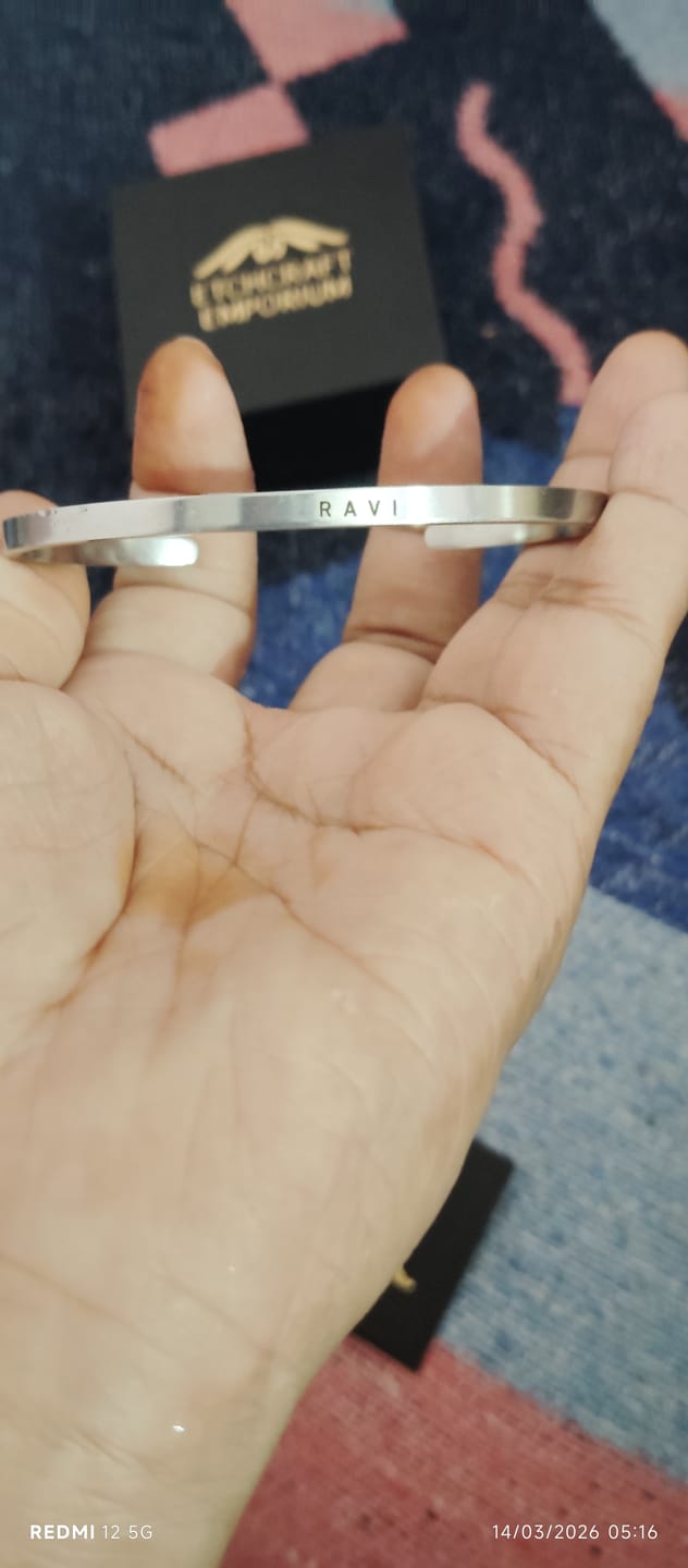 Customer photo review of Personalised Silver Bracelet