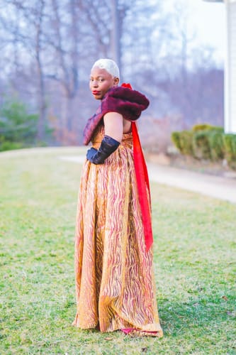 Customer photo review of Gold Glitter Wave Design Lace