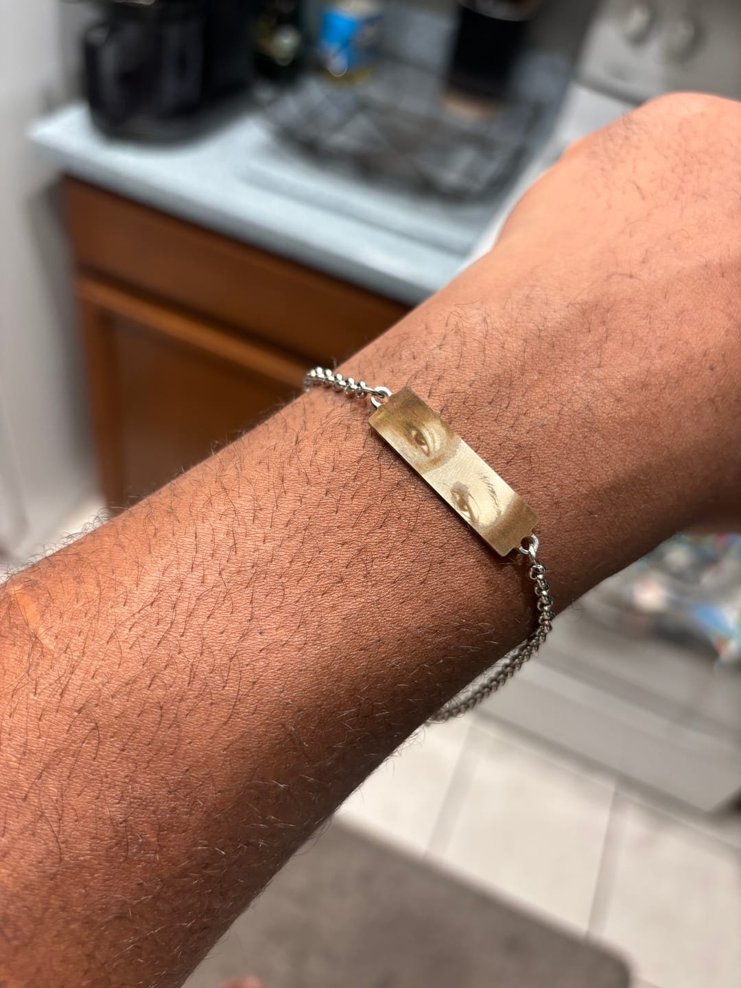 Customer photo review of Personalized Eye Photo Bracelet