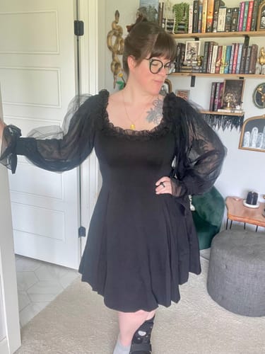 Customer photo review of PRE-ORDER - Memento Mini Swing Dress in Black
