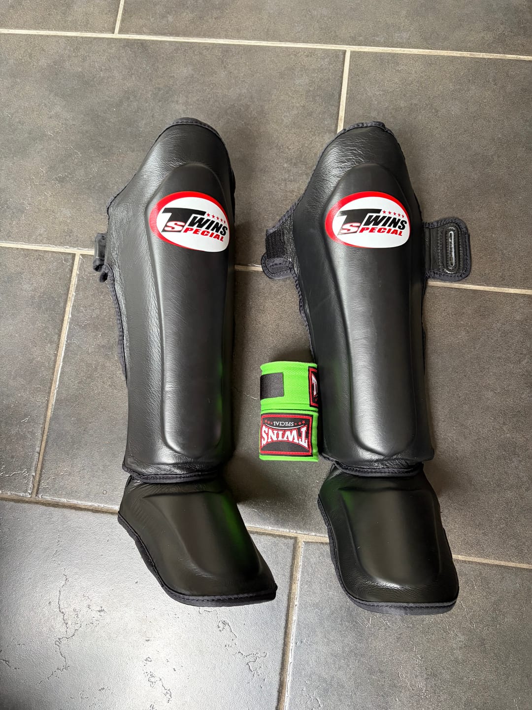 Customer photo review of Twins SGL10 Black Double Padded Leather Shin Guards