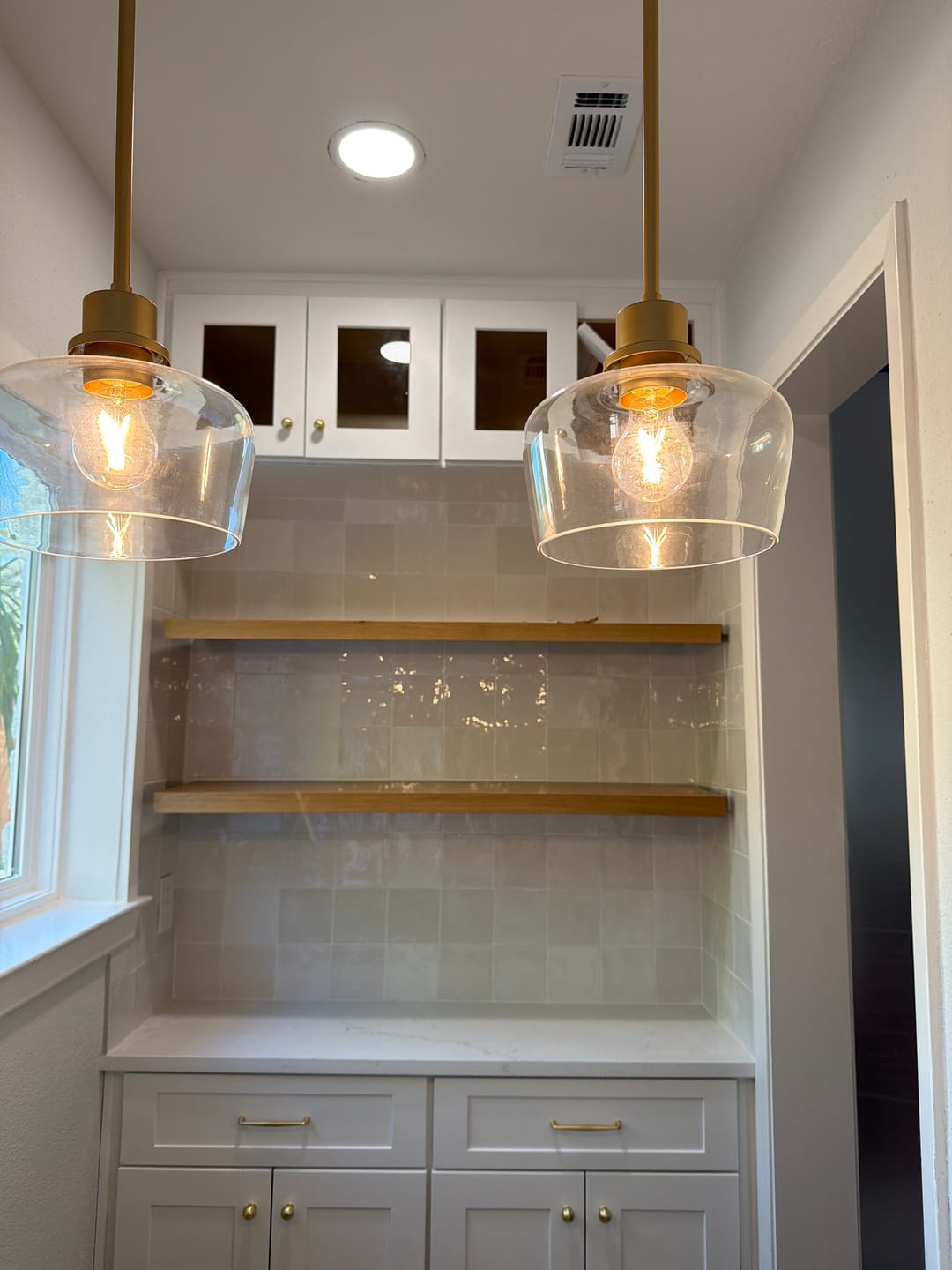 Customer photo review of White Oak Floating Shelves