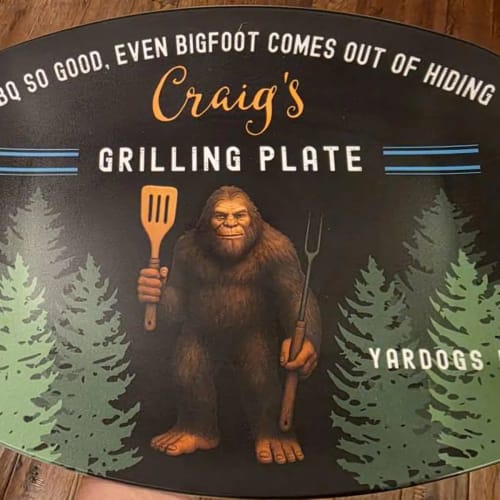 Customer photo review of Bigfoot Personalized Grilling Plate