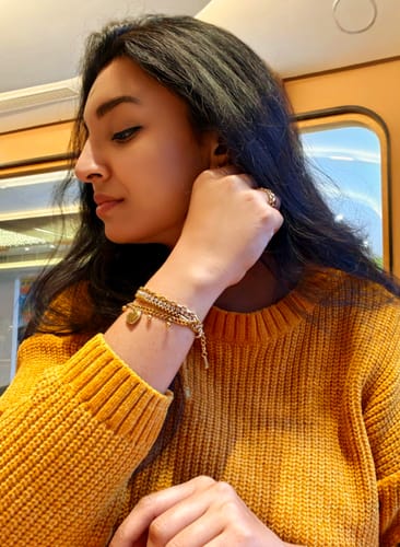 Customer photo review of Golden Glamour Layered Bracelet
