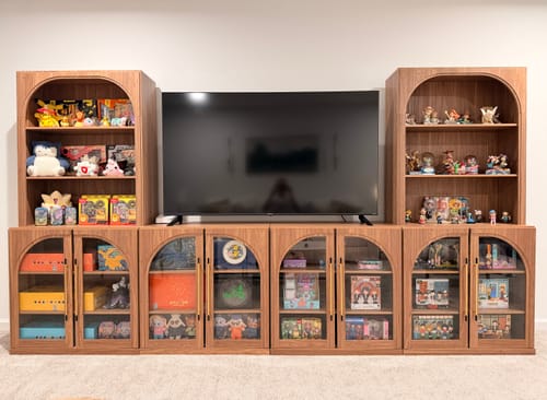 Customer photo review of Jagger Glass Door Entertainment Center Wall Unit (6-Piece)