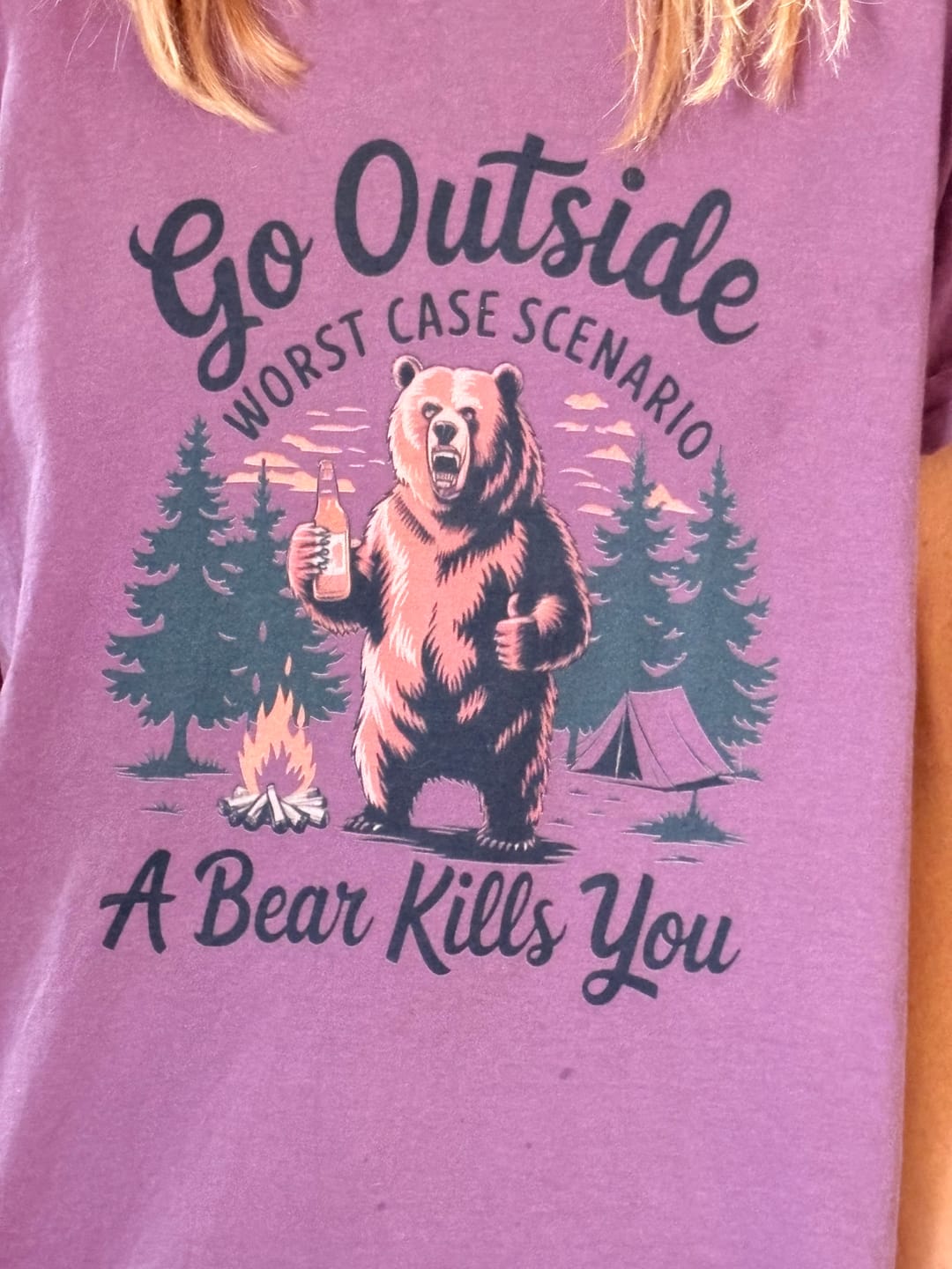 Customer photo review of Go Outside  T-shirt