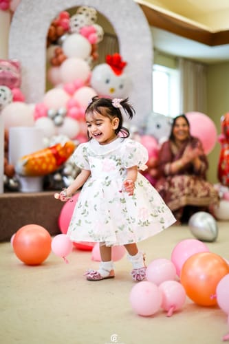 Customer photo review of Toddler Girl Birthday Party Dress White Puffy Sleeves Flower Girl Dress Princess Dress
