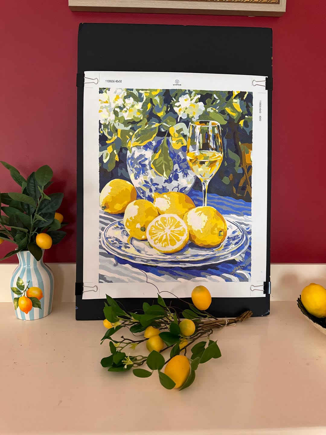 Customer photo review of Lemons and Wine | Paint by Numbers