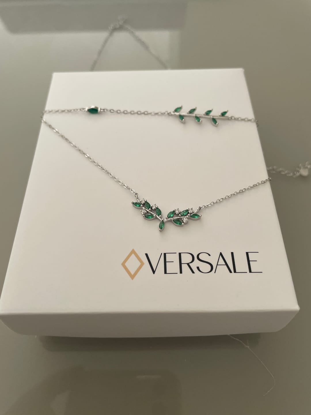 Customer photo review of Colar Folhas Verdes Prata 925