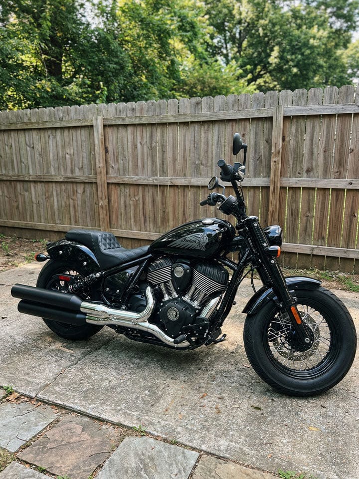 Customer photo review of Iron Born Diamond Stitch Indian Chief Bobber 2-Up Seat Black