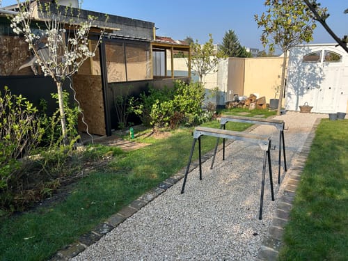 Customer photo review of Kit de 2 tréteaux pliables en métal Evolution