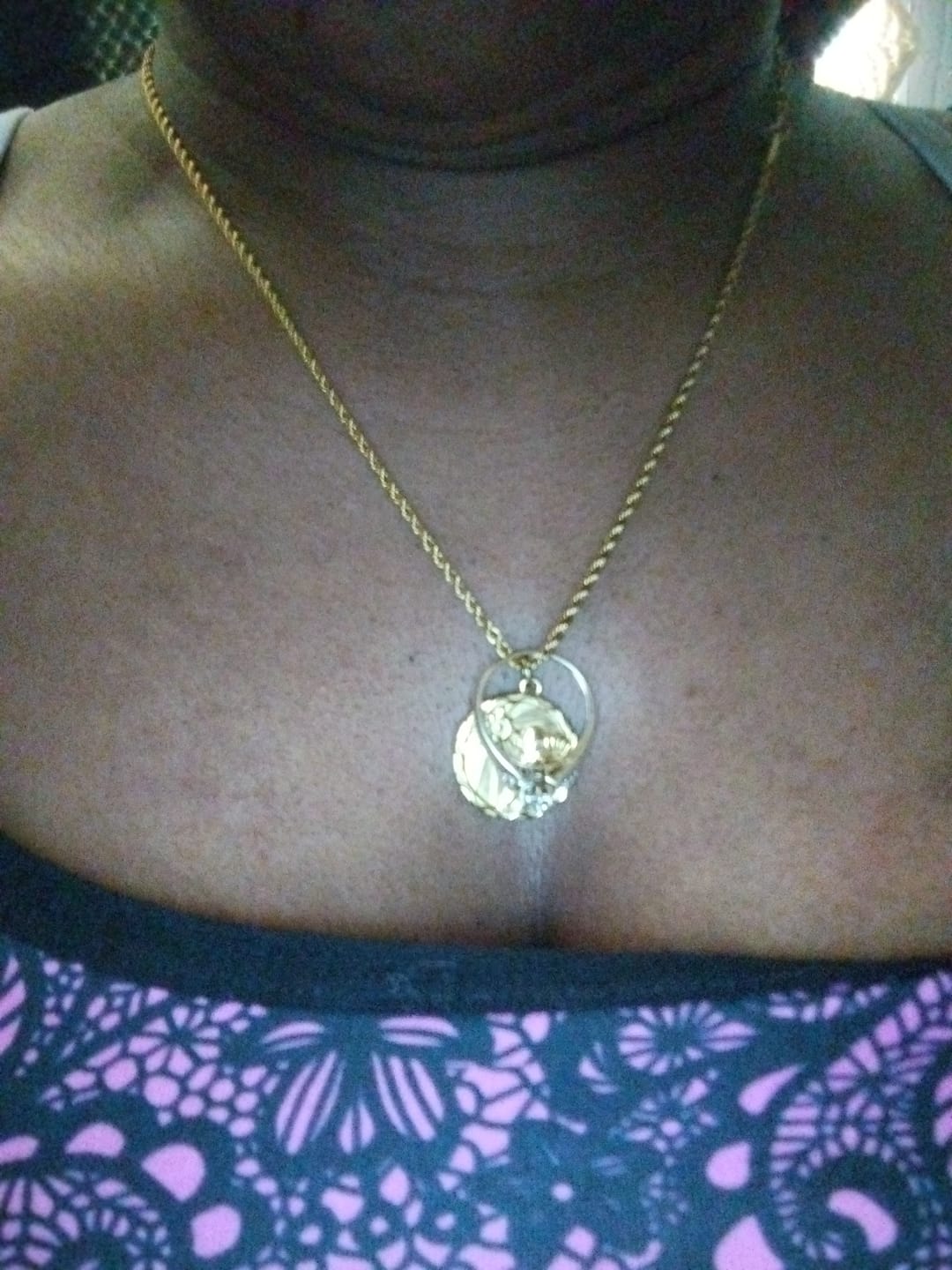 Customer photo review of Zodiac Coin Necklace w/ Rope Chain