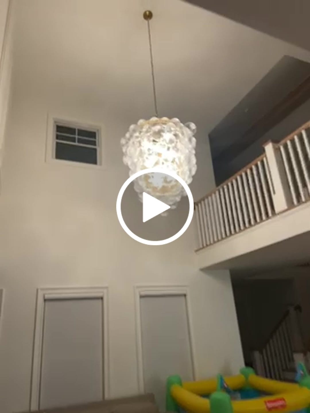 Customer video review of Luxury Cascade Cluster Ribbed Glass Bubble Entry Chandelier
