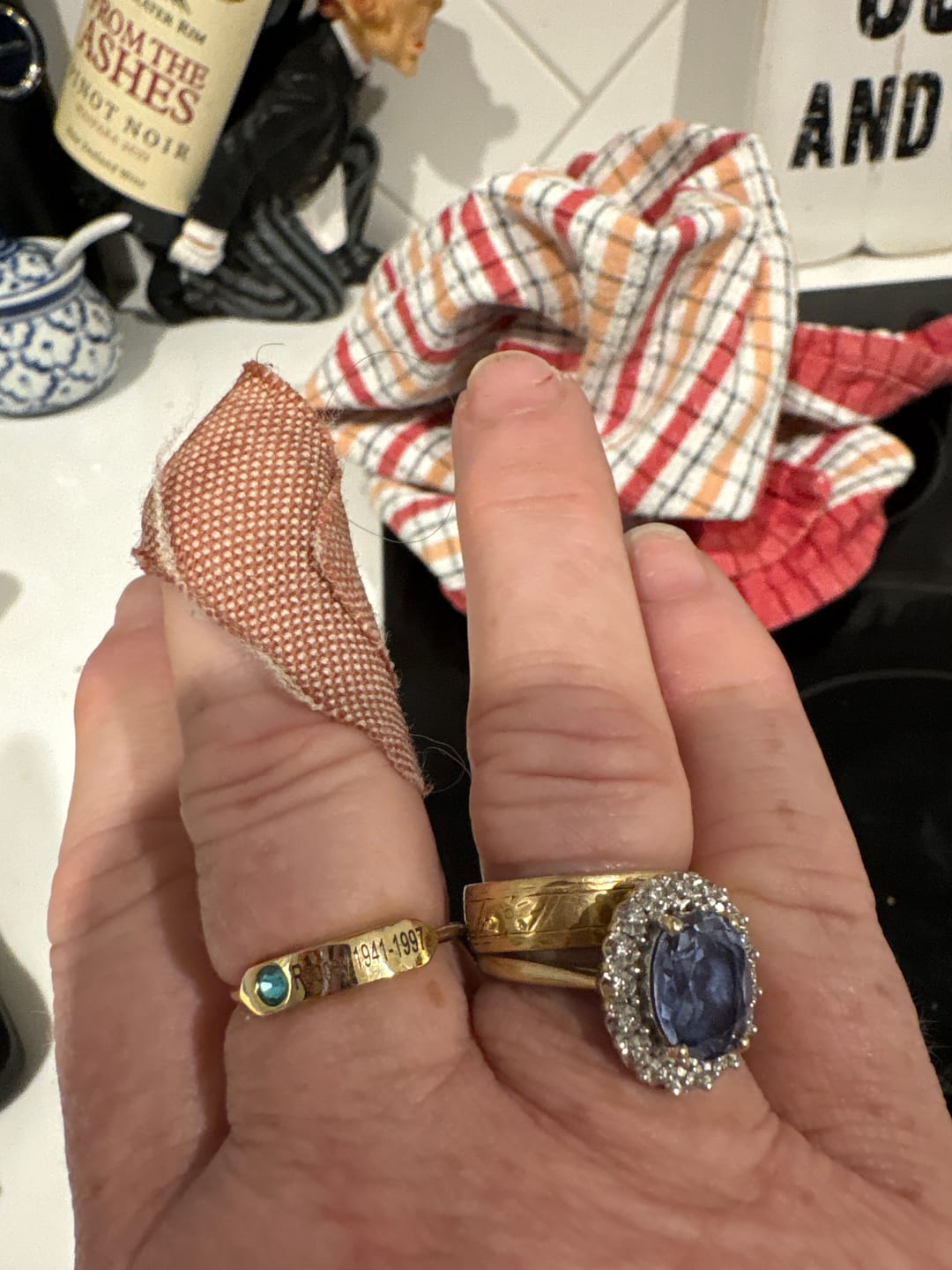 Customer photo review of For Memorial - Personalized Birthstone Name Memorial Ring