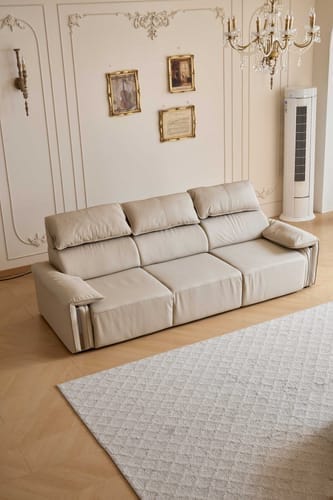 Customer photo review of Chocolate 3.25M 4.5 Seat Fully Electric Reclining Sofa Bed - Leather