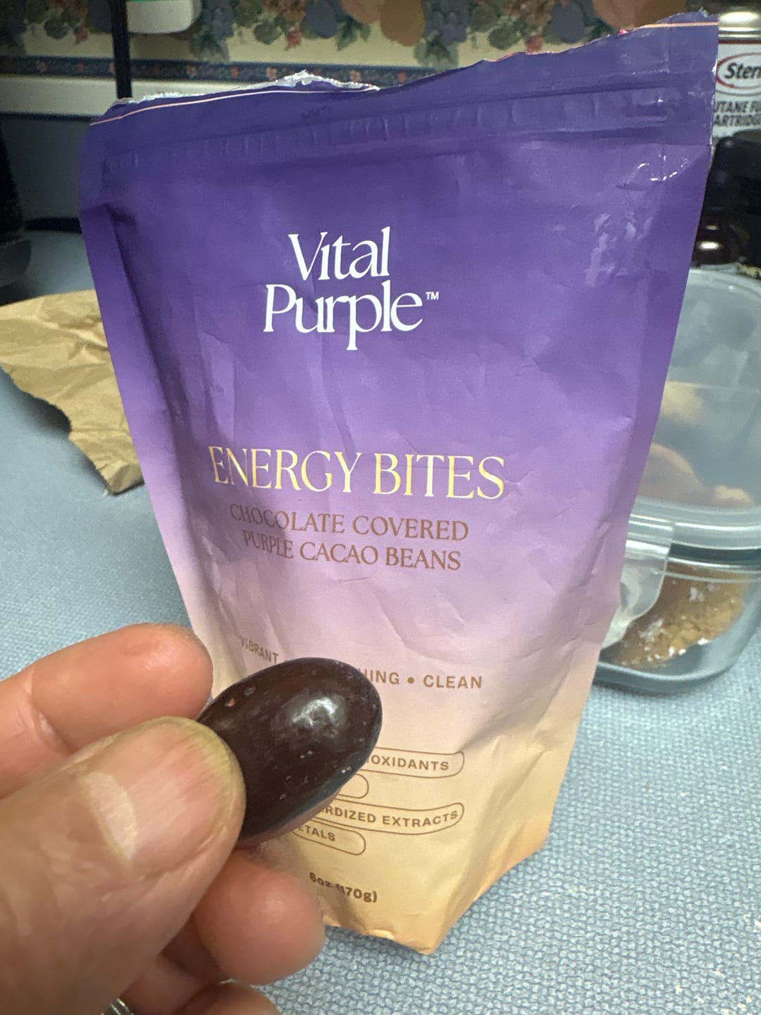 Customer photo review of Energy Bites: Flavanol Rich Chocolate Covered Cocoa Seeds