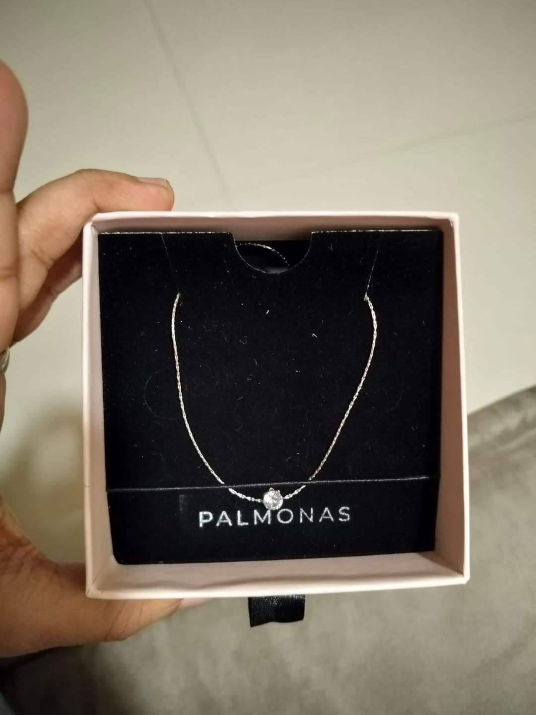 Customer photo review of Classic Solitaire Necklace