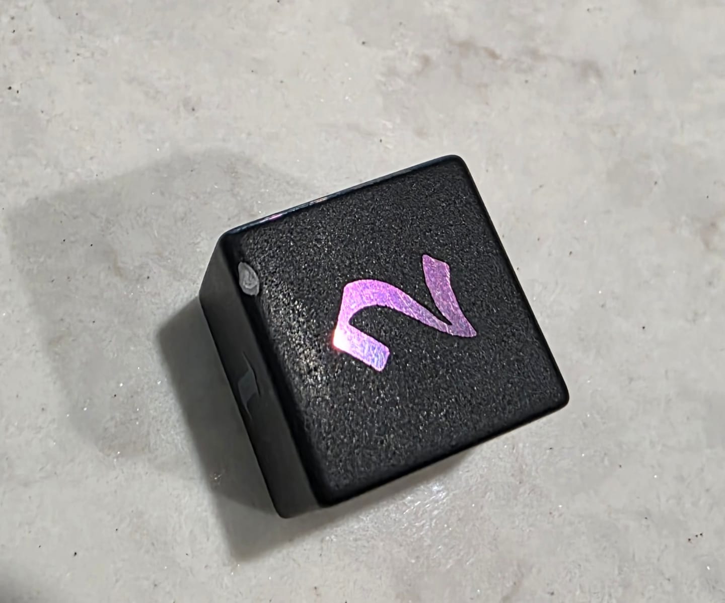 Customer photo review of Inked Black Night Raised Obsidian Hand Carved Dice DND Set