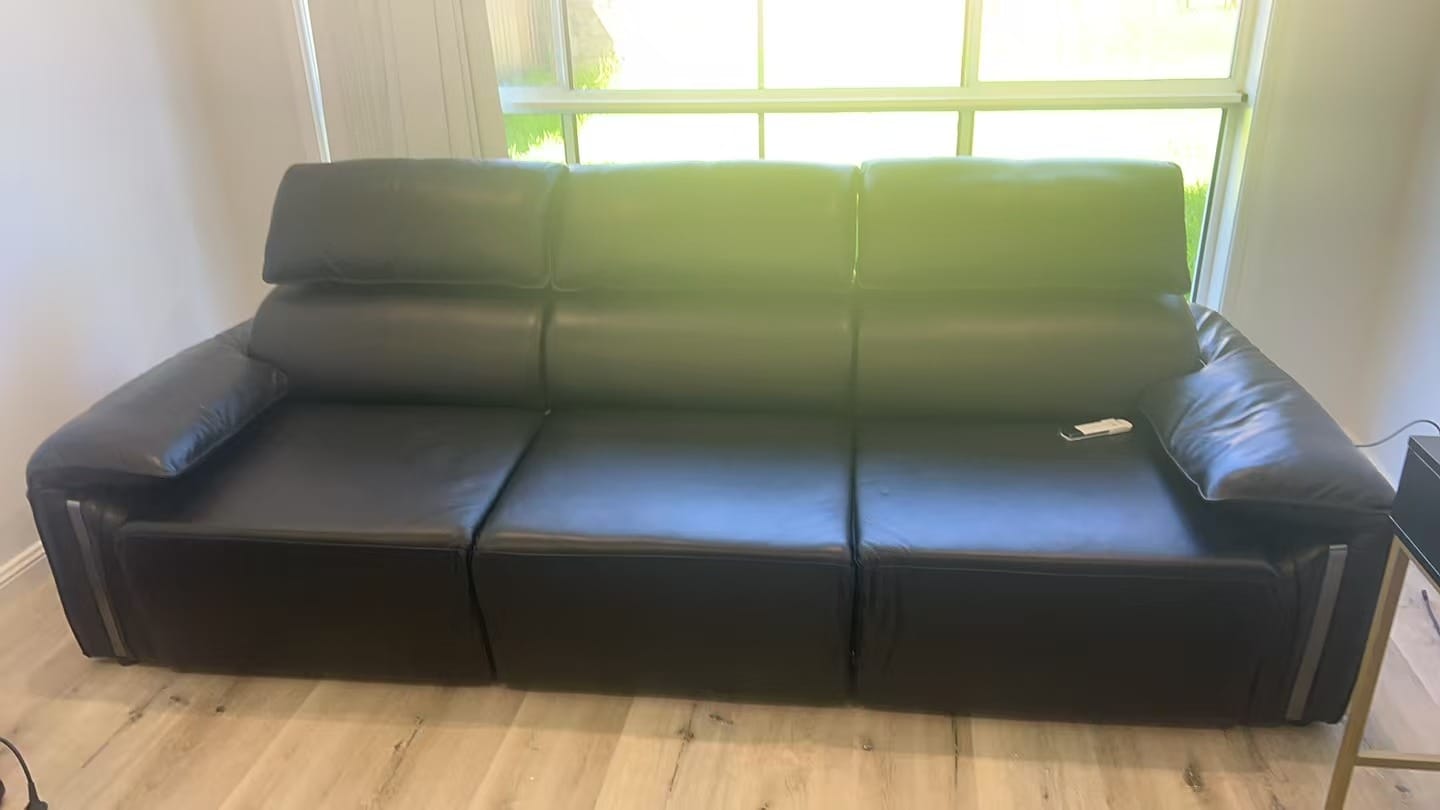 Customer photo review of Chocolate 2.65M 3.5 Seat Fully Electric Reclining Sofa Bed - Leather