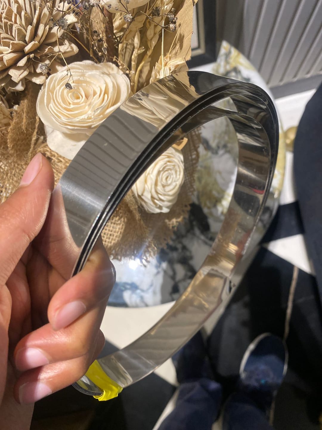 Customer photo review of Stainless Steel Metal Strip – Vastu Remedy for Main Entrance & Door Energy Balance | Ideal for Toilets, Thresholds & Long-term Durability | 0.5 & 1 mm Thickness | 8-100 Ft Lengths