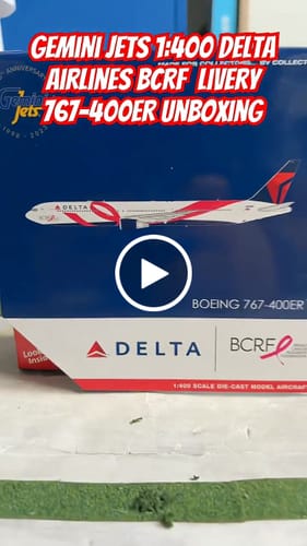 Customer video review of GEMINI DELTA 767-400ER 1/400 REG#M845MH BREAST CANCER RES