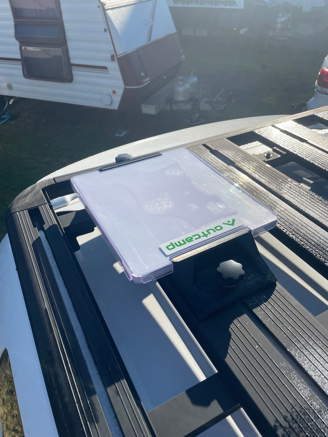 Customer photo review of Starlink Mini Roof Rack Mount