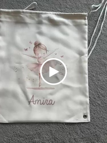 Kundenbewertung mit Video zu Personalized gym bag for first day of school - ballet - sports bag with name - jute bag - sports bag - change of clothes - school - children