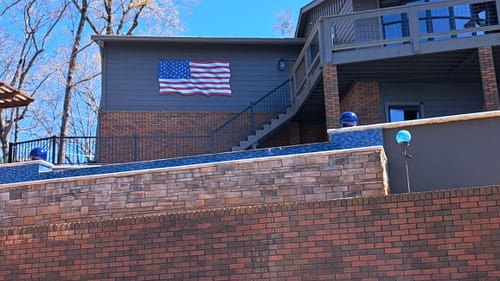 Customer photo review of Large Metal American Flag Waving