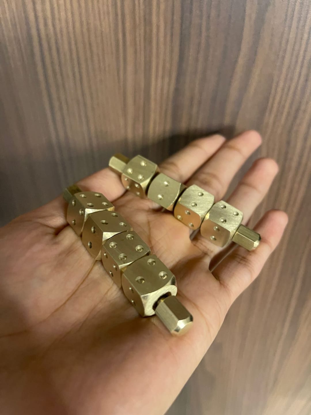 Customer photo review of Brass Ramal Pass Dice – Vastu Remedy for Divination & Spiritual Consulting | Ideal for Astrology Readings & Vastu Analysis | 8 cm x 1.4 cm x 1.4 cm | 200 g