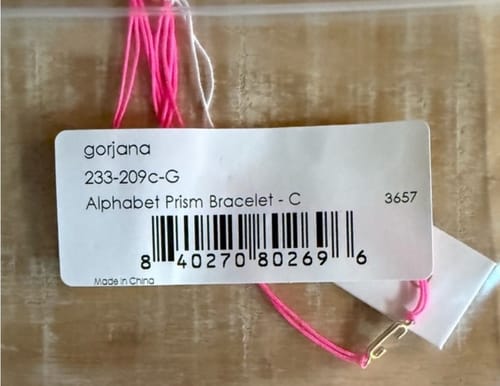 Customer photo review of Gorjana Assorted NWT Alphabet Prism Bracelet