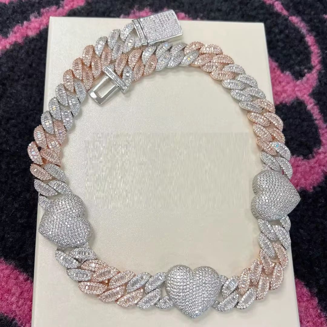 Customer photo review of Iced Heart Link Necklace