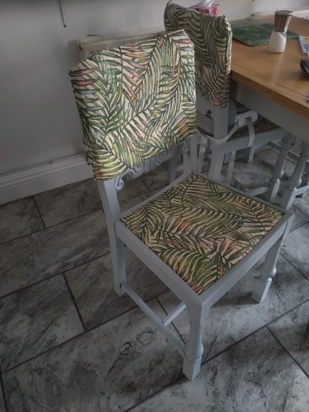 Customer photo review of Tropical Palm Leaves Tapestry Fabric